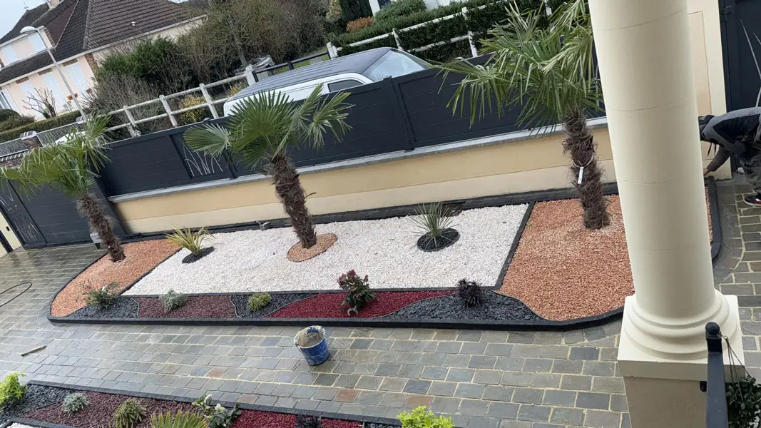 composition jardin avec palmiers